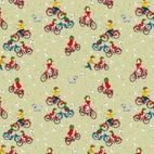 Trikåtyg - Lotta cyklar, grön