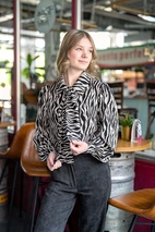 Crinkled viscose - zebra
