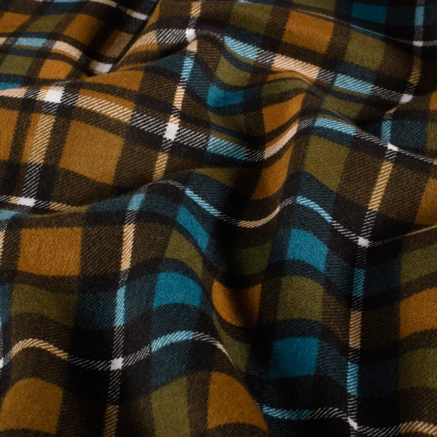 Flanell - Rutig, brun