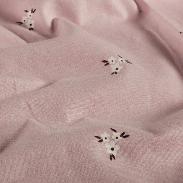 Flanell - Blommor, rosa