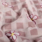 Flanell - rutan & blommor, rosa