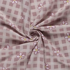 Flanell - rutan & blommor, rosa