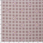 Flanell - rutan & blommor, rosa