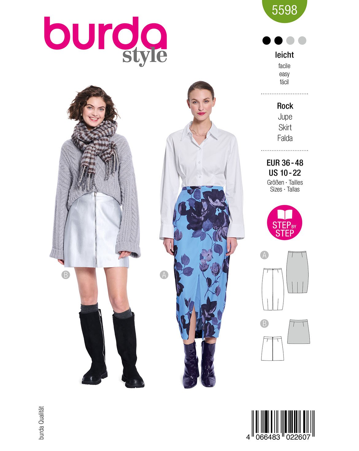 Burda 5598 - Kjol - Dam