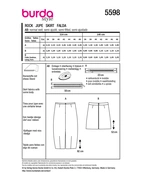 Burda 5598 - Kjol - Dam