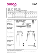 Burda 5604 - Kjol - Dam