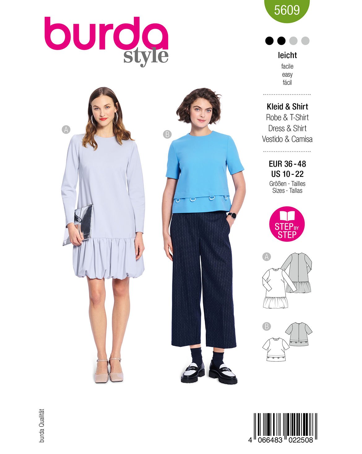 Burda 5609 - Tröja & Klänning - Dam