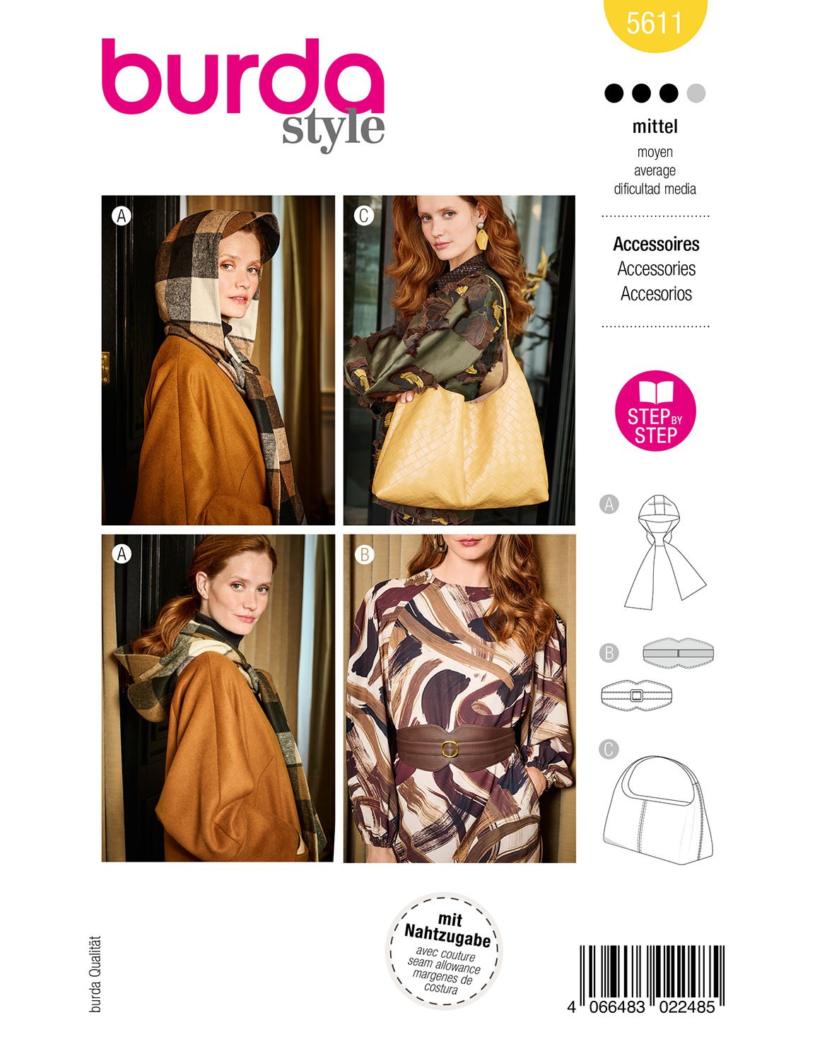 Burda 5611 - Sjal & Väska - Accessoarer
