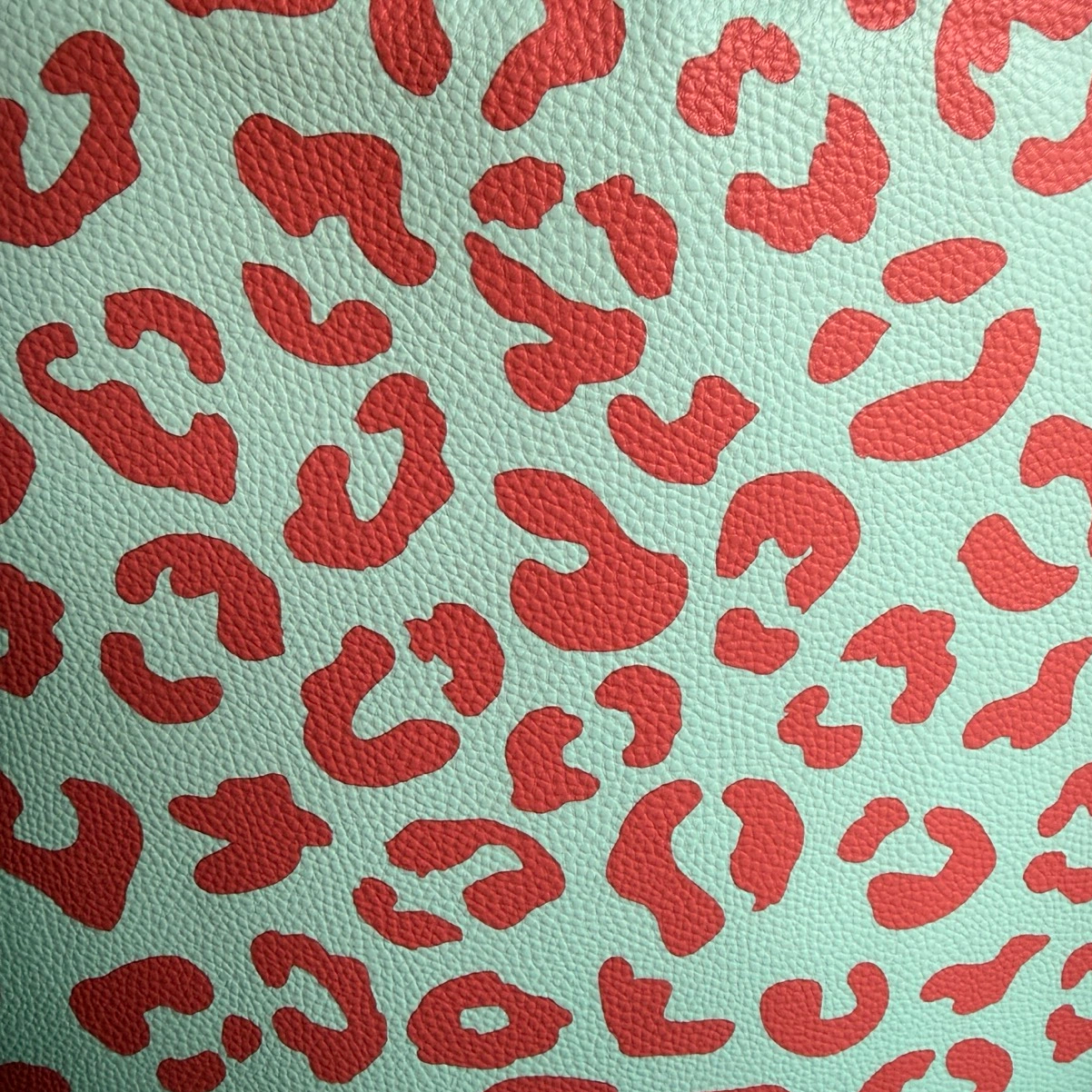 Konstläder, Cherry Picking - Leoprint, mint