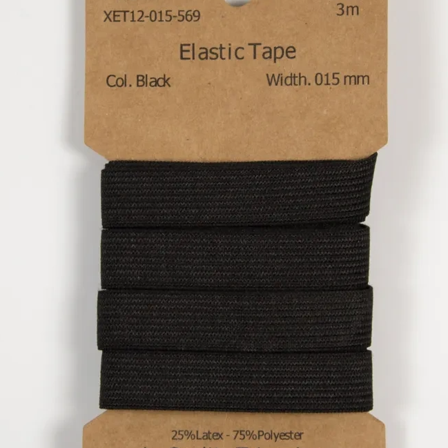 Black 15mm - Resår, 3m