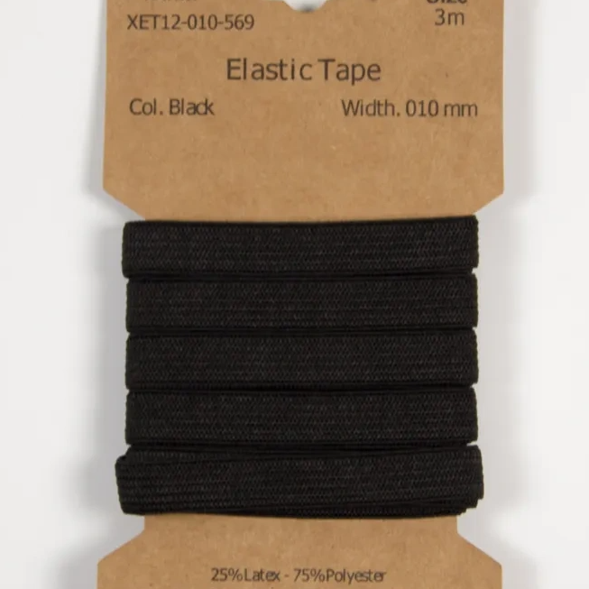 Black 10mm - Resår, 3m