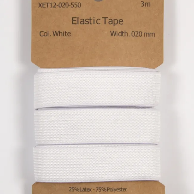 White 20 mm - Resår, 3m