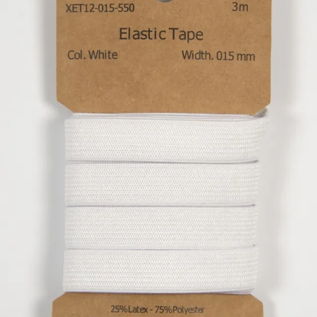 White 15mm - Resår, 3m